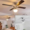 Ventilateur De Plafond Valletta Chrome, Noir, Blanc, 1 Lumiere
