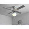 Ventilateur Globo Champion Chrome, Acier Inoxydable, Blanc, 1 Lumiere