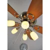 Ventilateur Globo Jerry Chrome, Acier Inoxydable, Nickel Mat, 5 Lumieres