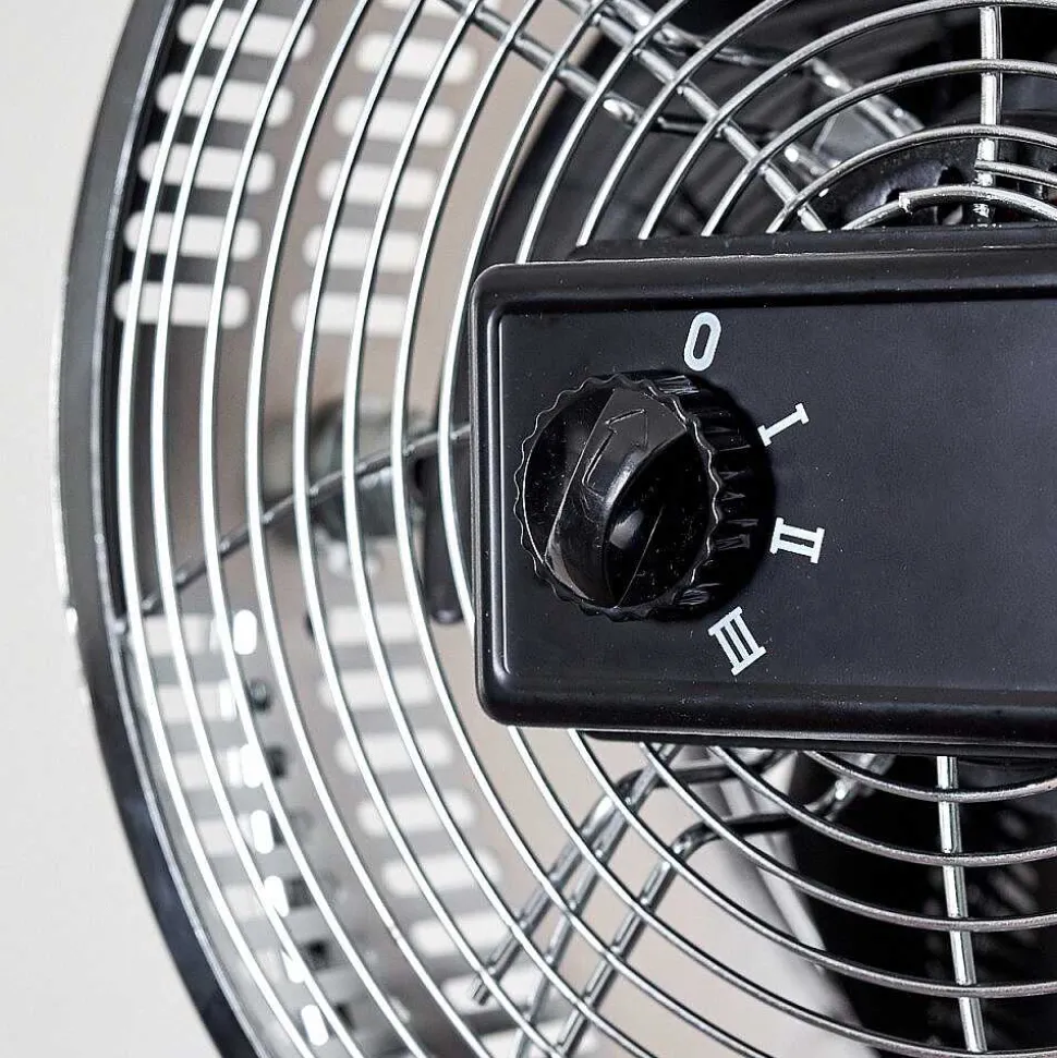 Ventilateur Magaluf Chrome, Bois Clair
