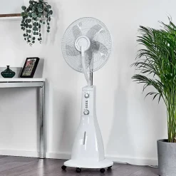Ventilateur Rethymno Chrome, Argente, Blanc